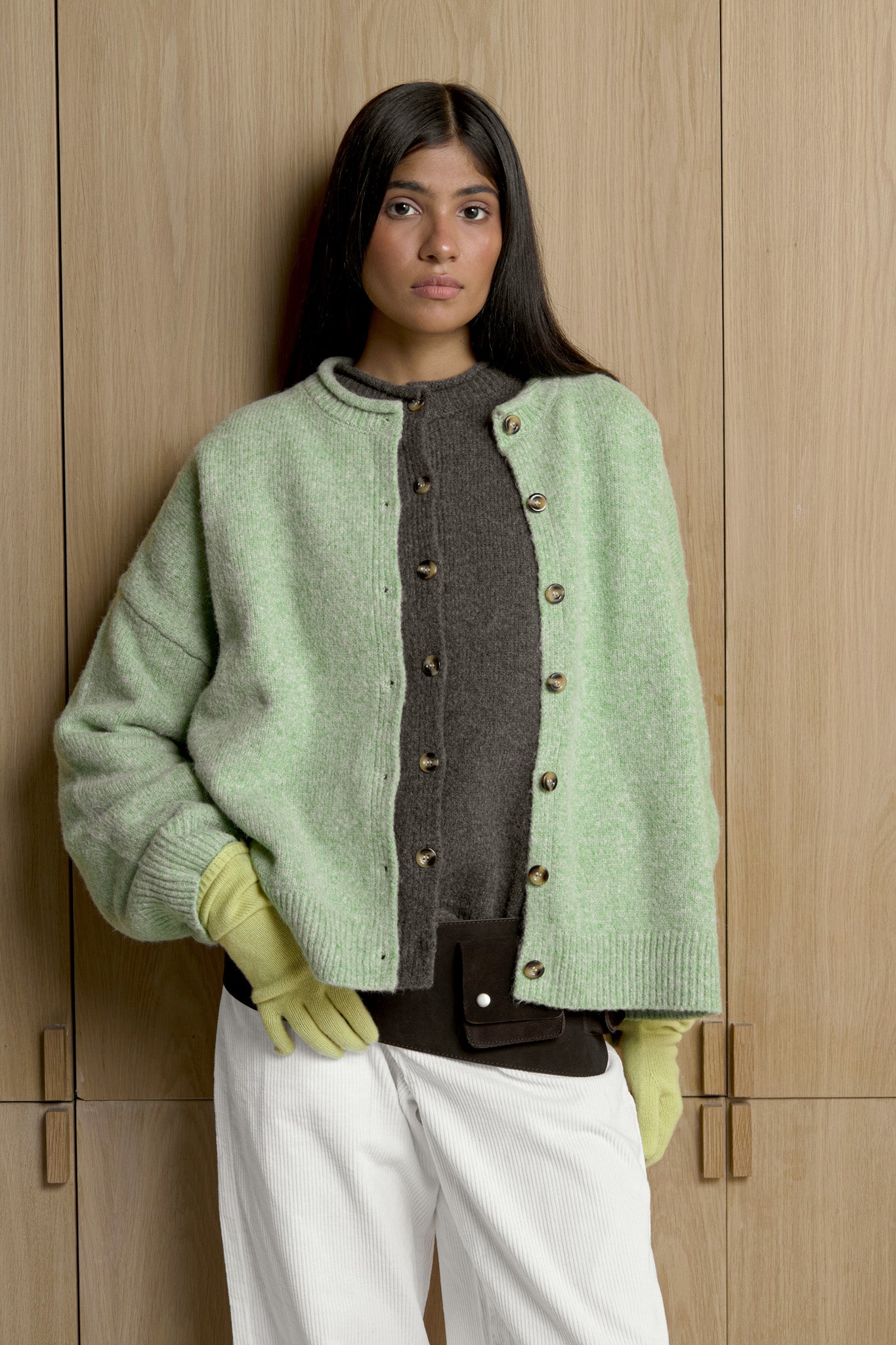 Jones Cardigan in Apple Green
